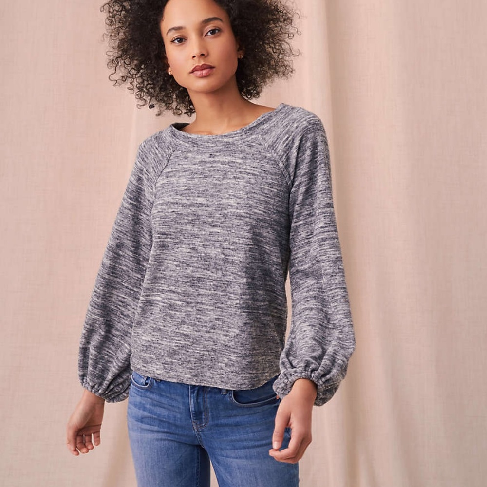 NWT Lou & Grey Marled Blouson Sweater Top - Picture 2 of 3